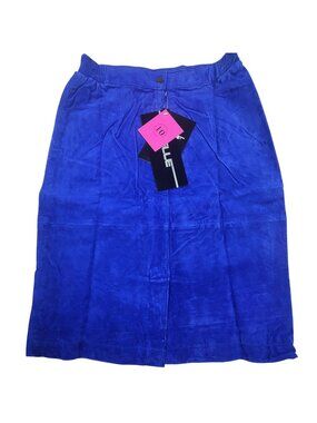Pelle Royal Blue Suede Skirt, Women's 10